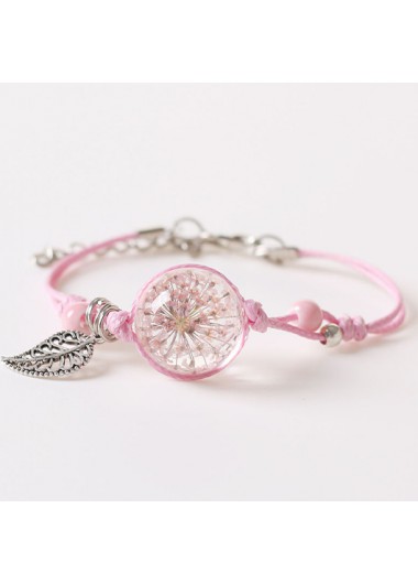 Pink Alloy Detail Round Design Bracelet product
