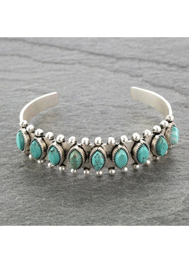 Mint Green Alloy Detail Oval Bracelet