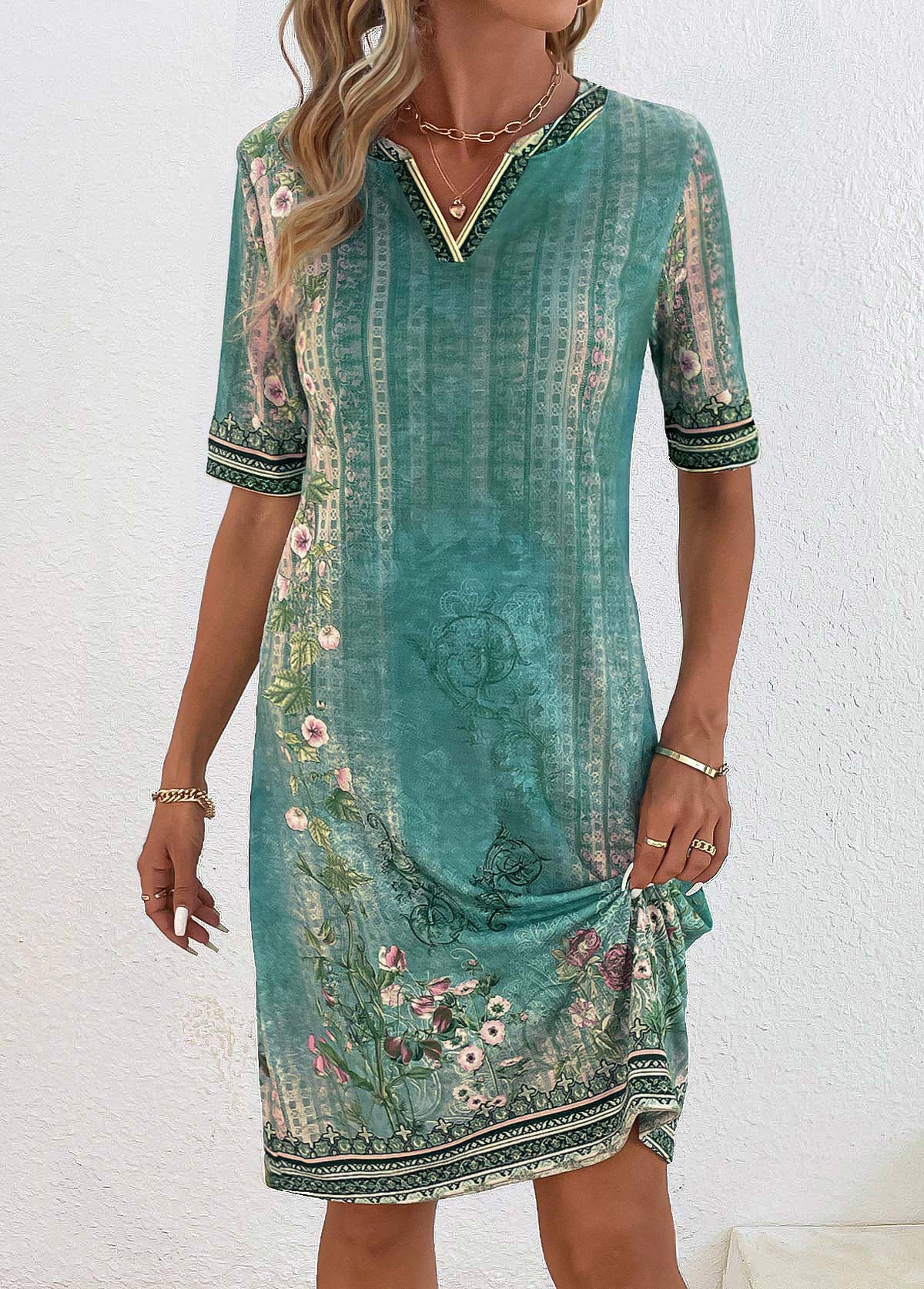 Komodo Ruby Dress Patchwork Green