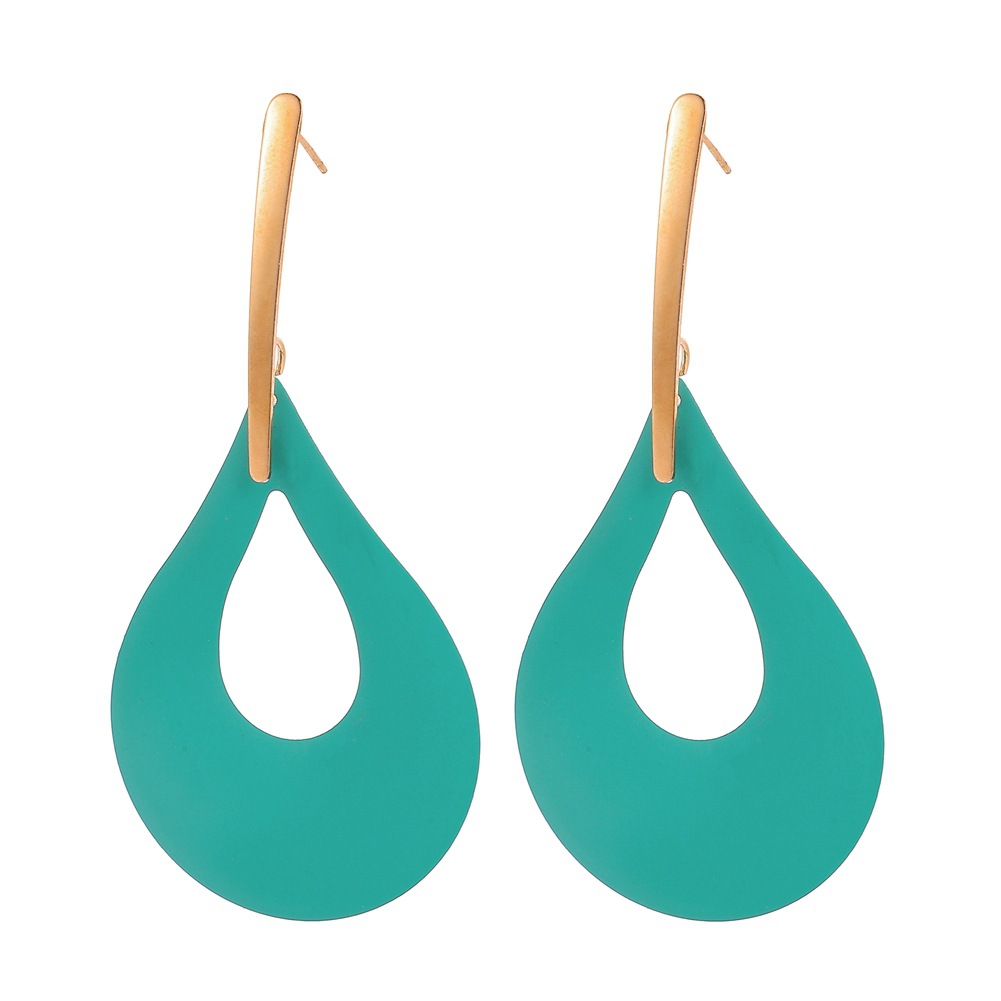 Teardrop Cutout Design Mint Green Earrings