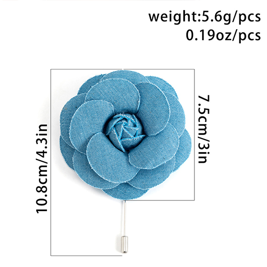 Stereoscopic Flowers Design Dusty Blue Rose Brooch