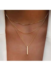 Gold Chain Alloy Layered Design Necklace