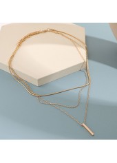 Gold Chain Alloy Layered Design Necklace