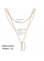 Gold Chain Alloy Layered Design Necklace