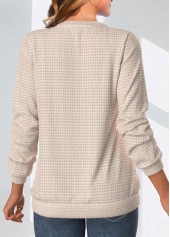 Leopard Patchwork Light Camel Round Neck Sweatshirt