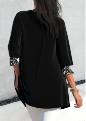 Geometric Print Two Piece Black Cardigan  and Tank Top