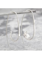 Silvery White Asymmetric Design Alloy Earrings