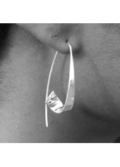 Silvery White Asymmetric Design Alloy Earrings