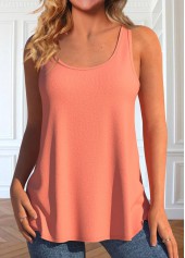 Brick Red Plus Size Cardigan and Tank Top