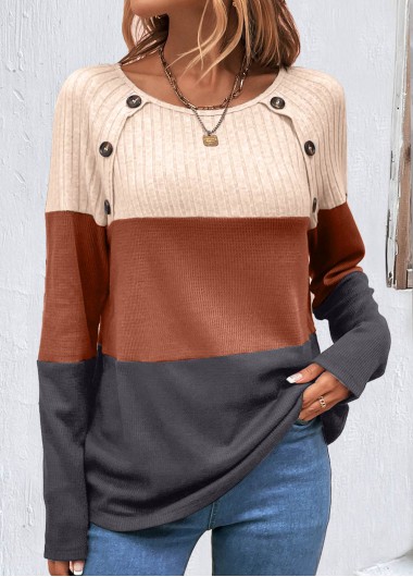 Plus Size Dark Coffee Button T Shirt 38$