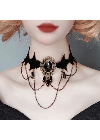 Halloween Hollow Black Layered Design Necklace
