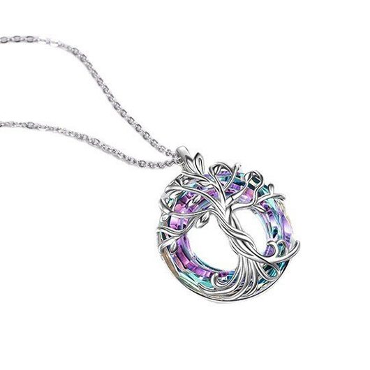 Silver Tree Design Round Alloy Necklace