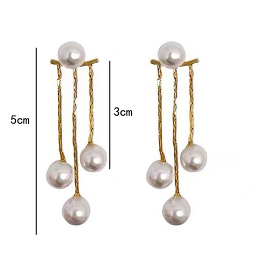 Patchwork Pearl Detail White Round Earrings