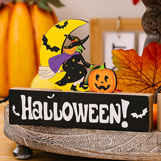 Halloween Print Multi Color Letter Bat Decoration