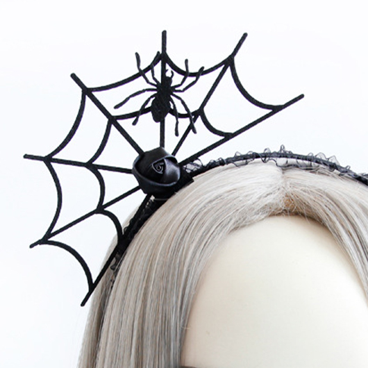 Black Spider Gothic Mesh Detail Headband