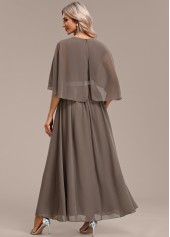 Grey V Neck Half Sleeve Surplice Dress