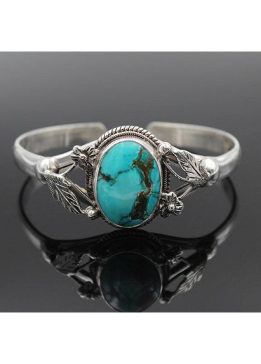 Vintage Design Turquoise Oval Alloy Bangle product