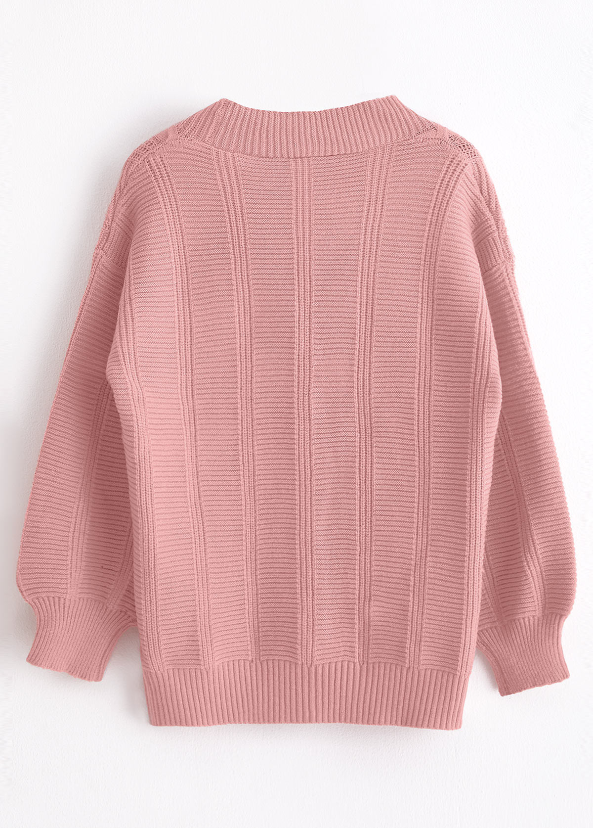 Light Pink Long Sleeve Button Cardigan
