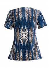 Leopard Fake 2in1 Peacock Blue T Shirt