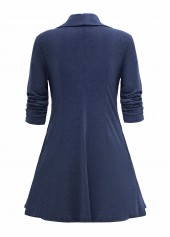 Plus Size Geometric Print Navy Fake Two Piece Twinset