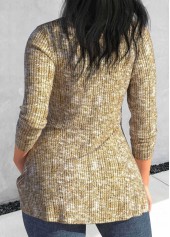 Heart Collar Twist Light Camel T Shirt