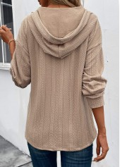 Long Sleeve Button Light Camel Hoodie