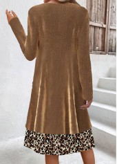 Leopard Fake 2in1 Light Coffee A Line Dress