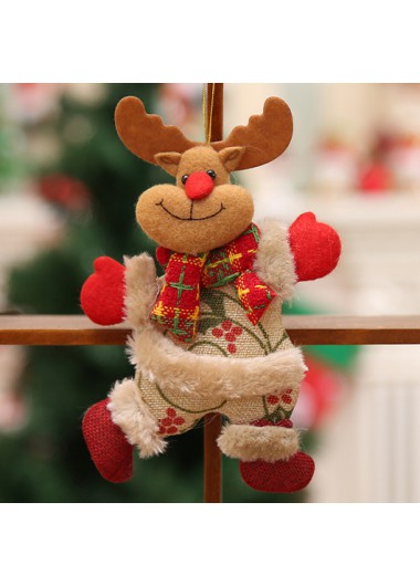 Christmas Print Red Mini Reindeer Pendant