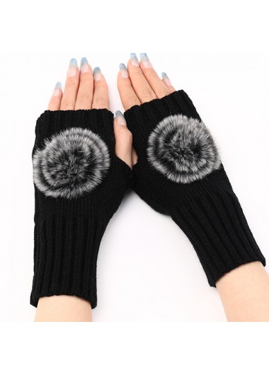 Below Elbow Warming Black Fingerless Gloves