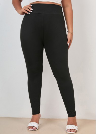 Black Plus Size Skinny High Waisted Leggings