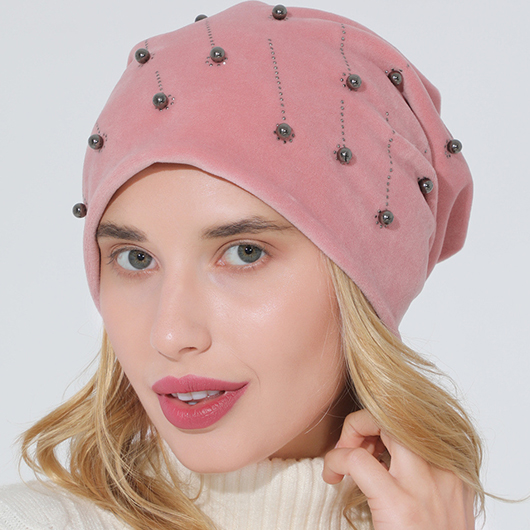 Pink Hot Drill Cotton Flannel Hat