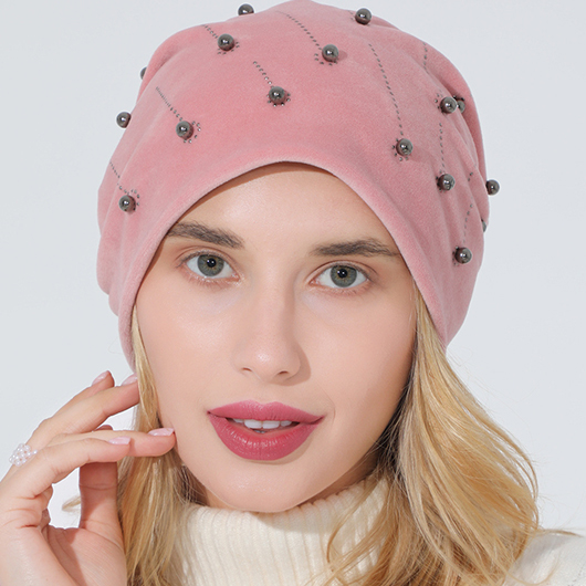 Pink Hot Drill Cotton Flannel Hat