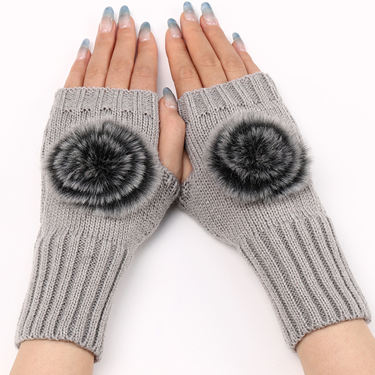 Below Elbow Warming Grey Fingerless Gloves