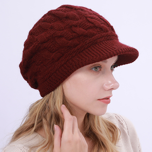 Christmas Patchwork Wine Red Hat Beret