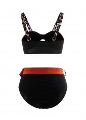 High Waist Wide Strap Leopard Bikini Set