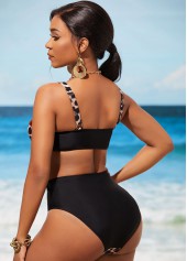 High Waist Wide Strap Leopard Bikini Set