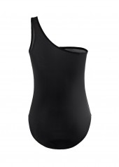 Black Tribal Print Wide Strap One Piece Swimwear