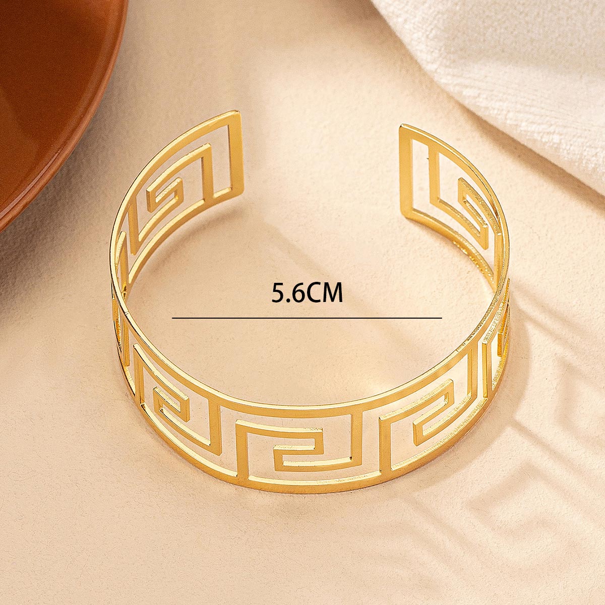 Greek Gold Key Round Alloy Bangle