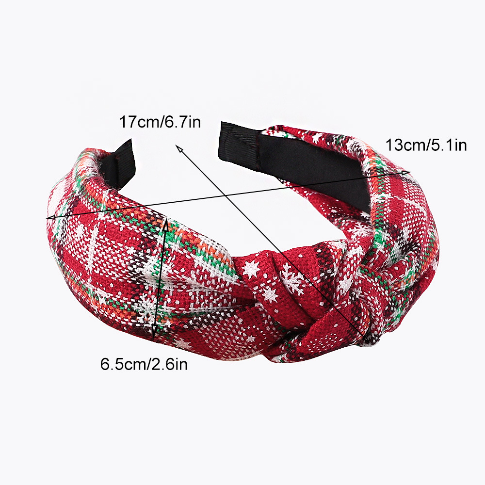Twist Design Red Snowflake Print Headband