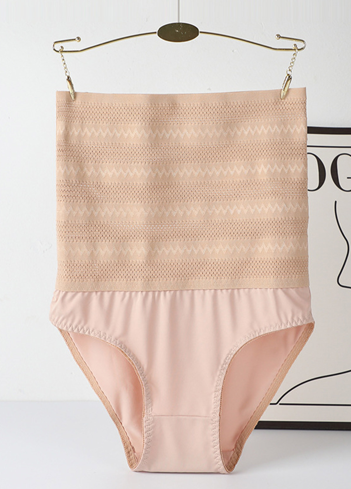 Patchwork Skin Color High Waisted Shapewear Panties