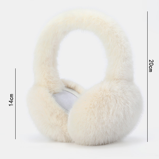 Faux Fur Fodable Design Plush White Earmuff
