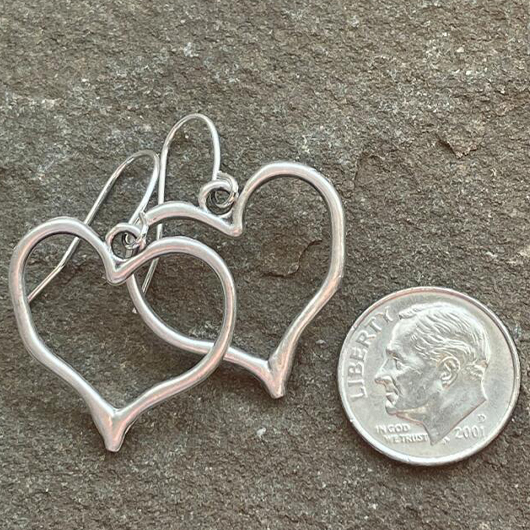 Cutout Silvery White Heart Alloy Earrings