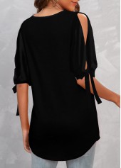 Leopard Criss Cross Pink Half Sleeve V Neck Blouse