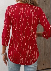 Black Friday Geometric Print Hot Stamping Red T Shirt