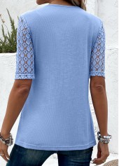 Fake 2in1 Dusty Blue Short Sleeve T Shirt