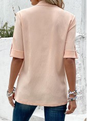 Dusty Pink Half Sleeve Fake Two Piece Twinset