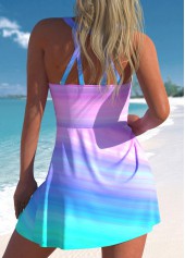 High Waisted Ombre Criss Cross Swimdress and Shorts