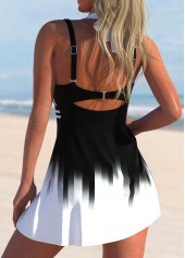 Ombre Cut Out Black Swimdress Top-No Bottom