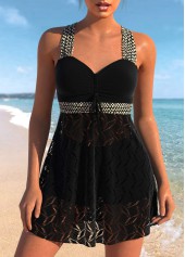Lace Black Tankini Set