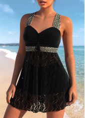 Lace Black Tankini Set
